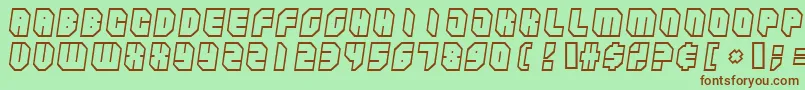 Zipperbluesoutline-Schriftart – Braune Schriften auf grünem Hintergrund