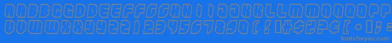 Шрифт Zipperbluesoutline – серые шрифты на синем фоне