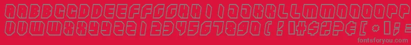 Zipperbluesoutline Font – Gray Fonts on Red Background