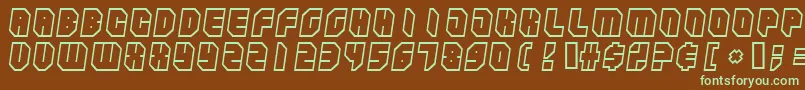 Zipperbluesoutline-fontti – vihreät fontit ruskealla taustalla