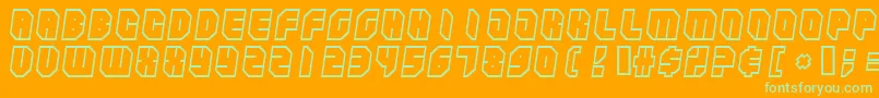 Zipperbluesoutline Font – Green Fonts on Orange Background