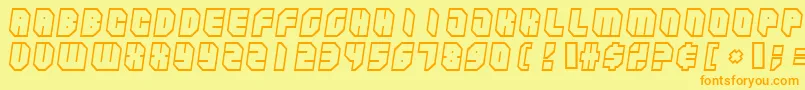 Police Zipperbluesoutline – polices orange sur fond jaune