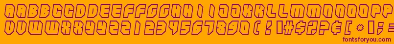 Шрифт Zipperbluesoutline – фиолетовые шрифты на оранжевом фоне