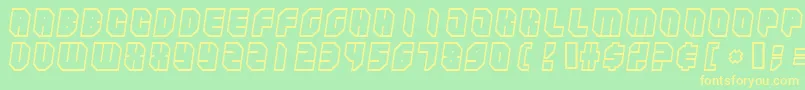 Zipperbluesoutline Font – Yellow Fonts on Green Background