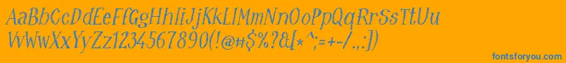 Ruffiano18 Font – Blue Fonts on Orange Background