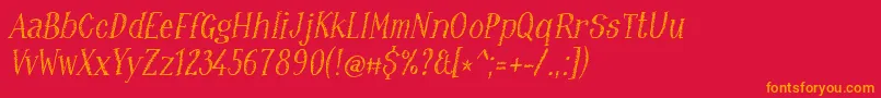 Ruffiano18 Font – Orange Fonts on Red Background