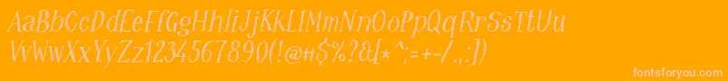 Ruffiano18 Font – Pink Fonts on Orange Background