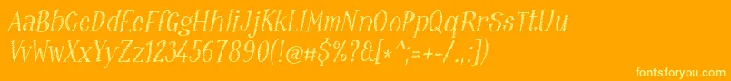 Ruffiano18 Font – Yellow Fonts on Orange Background