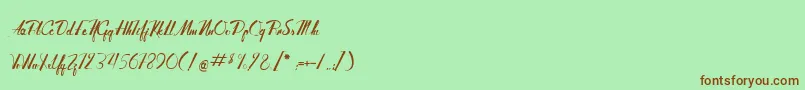 Czcionka AdventureOfTheOldGiant – brązowe czcionki na zielonym tle