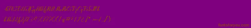 フォントAdventureOfTheOldGiant – 紫色の背景に茶色のフォント