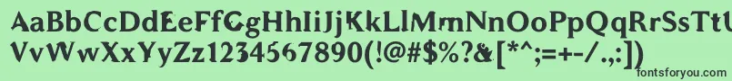 フォントWcAddendumBold – 緑の背景に黒い文字