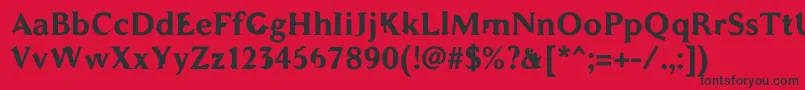 フォントWcAddendumBold – 赤い背景に黒い文字