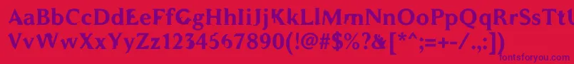 WcAddendumBold Font – Purple Fonts on Red Background