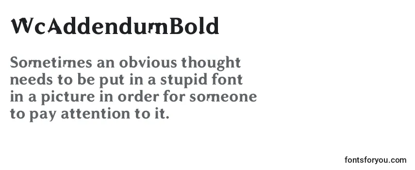 Review of the WcAddendumBold (62329) Font