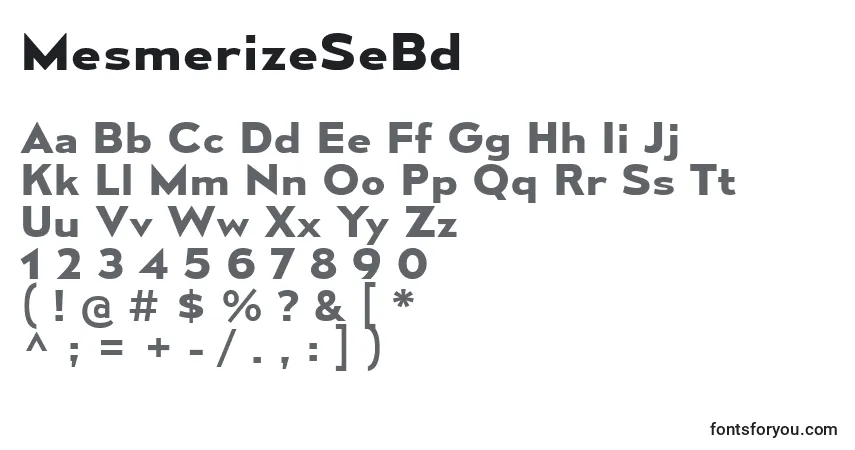 Шрифт MesmerizeSeBd – алфавит, цифры, специальные символы