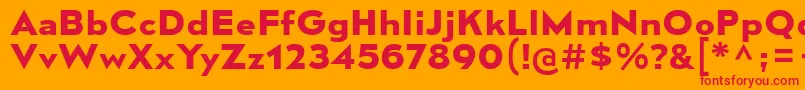 MesmerizeSeBd Font – Red Fonts on Orange Background