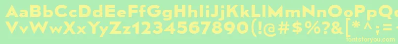 MesmerizeSeBd Font – Yellow Fonts on Green Background