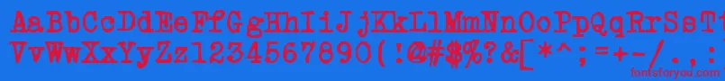 Powdrft Font – Red Fonts on Blue Background