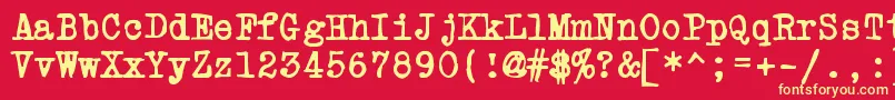 Powdrft Font – Yellow Fonts on Red Background