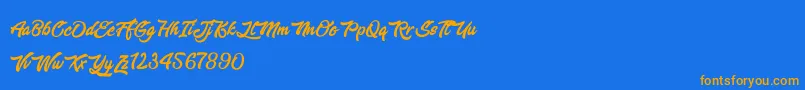 EnlightenYourDestiny Font – Orange Fonts on Blue Background