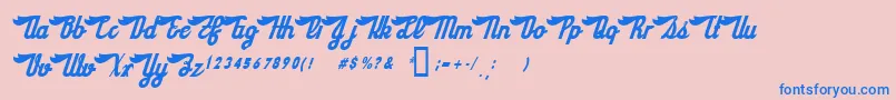 SloeGinRickey Font – Blue Fonts on Pink Background