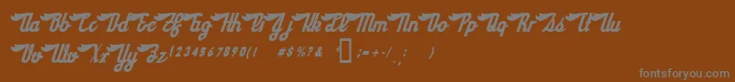SloeGinRickey-fontti – harmaat kirjasimet ruskealla taustalla