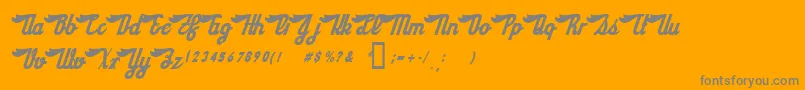 SloeGinRickey-fontti – harmaat kirjasimet oranssilla taustalla