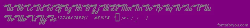 フォントSloeGinRickey – 紫の背景に灰色の文字