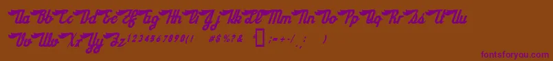SloeGinRickey Font – Purple Fonts on Brown Background