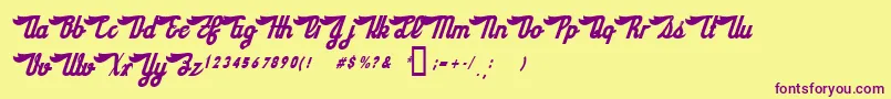Шрифт SloeGinRickey – фиолетовые шрифты на жёлтом фоне