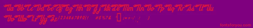 SloeGinRickey-fontti – punaiset fontit violetilla taustalla