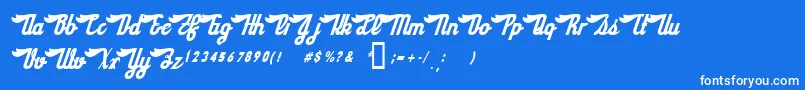 Шрифт SloeGinRickey – белые шрифты на синем фоне
