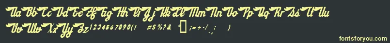 Шрифт SloeGinRickey – жёлтые шрифты на чёрном фоне
