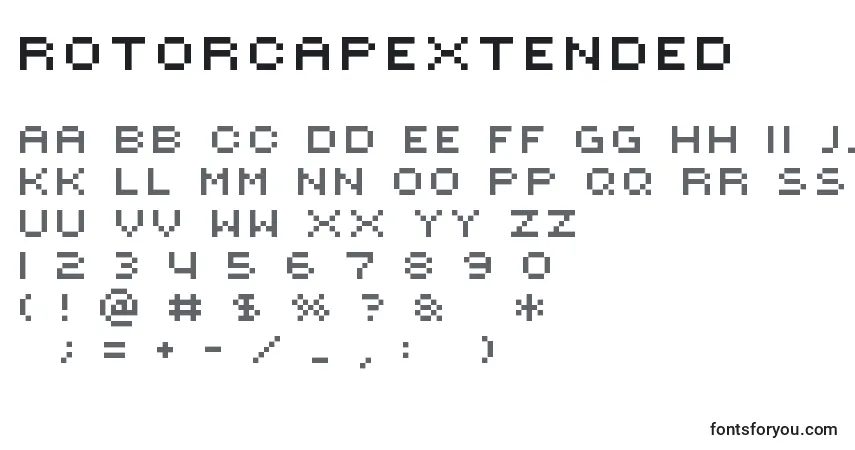 Schriftart RotorcapExtended – Alphabet, Zahlen, spezielle Symbole