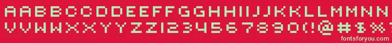 フォントRotorcapExtended – 赤い背景に緑の文字