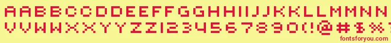 RotorcapExtended Font – Red Fonts on Yellow Background