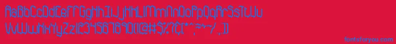 Discorda Font – Blue Fonts on Red Background