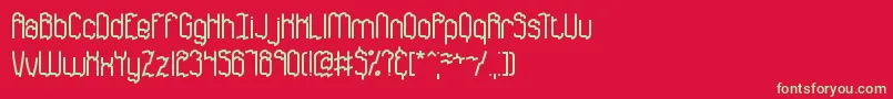 フォントDiscorda – 赤い背景に緑の文字