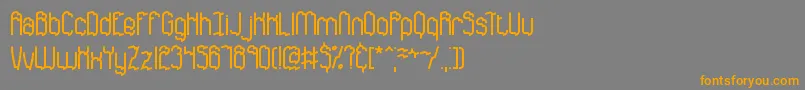 フォントDiscorda – オレンジの文字は灰色の背景にあります。