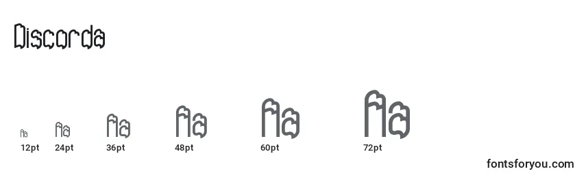 Размеры шрифта Discorda
