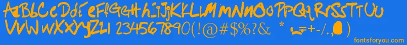 PotatoFarmer Font – Orange Fonts on Blue Background