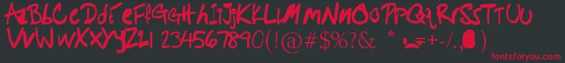 フォントPotatoFarmer – 黒い背景に赤い文字