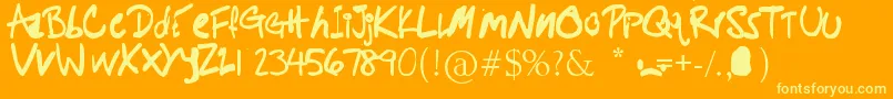 PotatoFarmer Font – Yellow Fonts on Orange Background