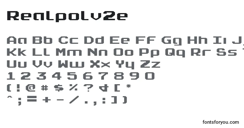 Czcionka Realpolv2e – alfabet, cyfry, specjalne znaki