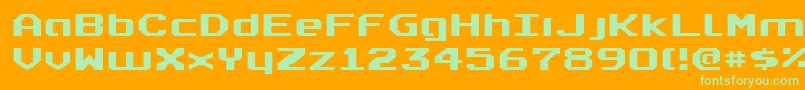 Realpolv2e Font – Green Fonts on Orange Background