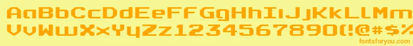 Realpolv2e Font – Orange Fonts on Yellow Background