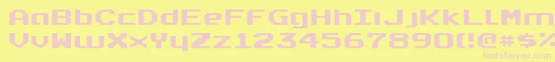 Realpolv2e Font – Pink Fonts on Yellow Background