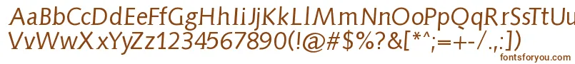 Aidaserifobliquemedium-fontti – ruskeat fontit valkoisella taustalla
