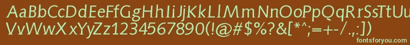 Aidaserifobliquemedium-fontti – vihreät fontit ruskealla taustalla