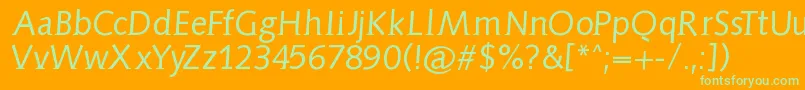 Aidaserifobliquemedium Font – Green Fonts on Orange Background